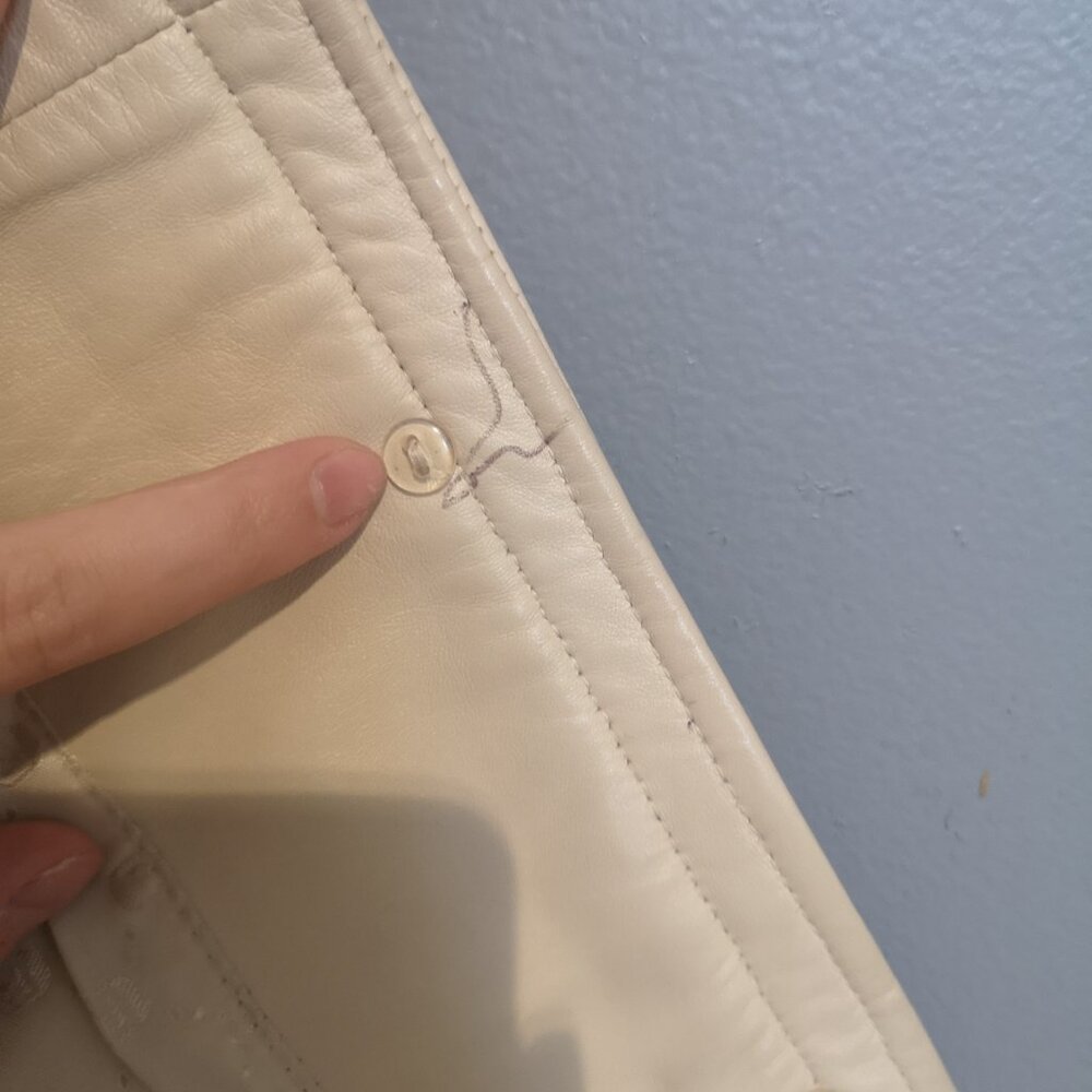 Fitted Kenneth Cole XS Real Leather Spring/Fall Collared Jacket - Picture 5 of 6